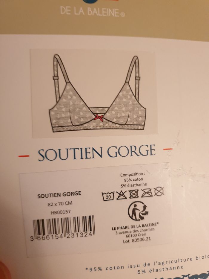 Lot de 2 soutien gorge neufs en coton bio 85A - photo numéro 3