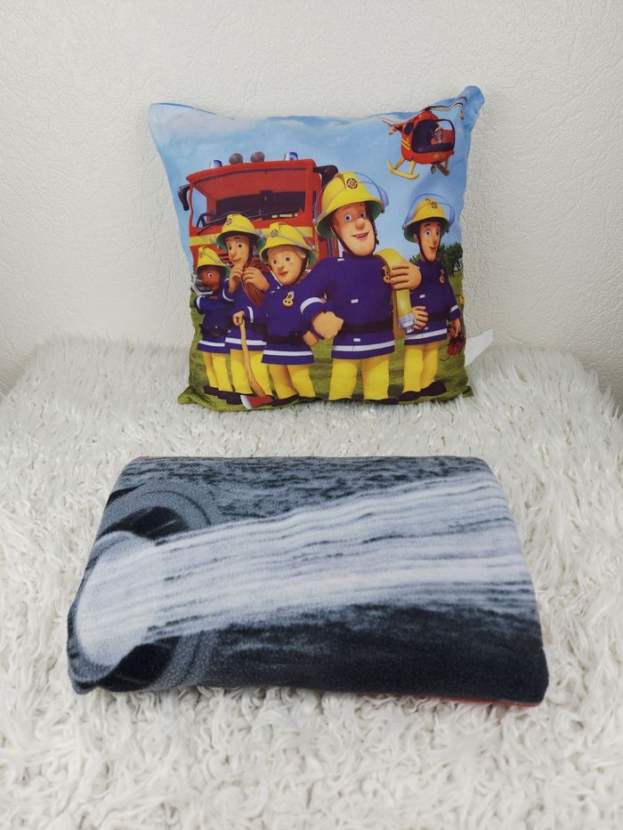 Lot coussin et plaid Sam le Pompier Fireman Sam 🎅