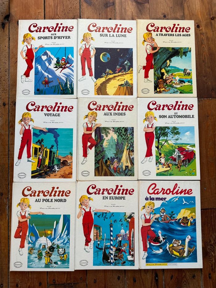 TBE - Lot de 9 livres Caroline bd Grands albums Hachette anciens vintage blanc