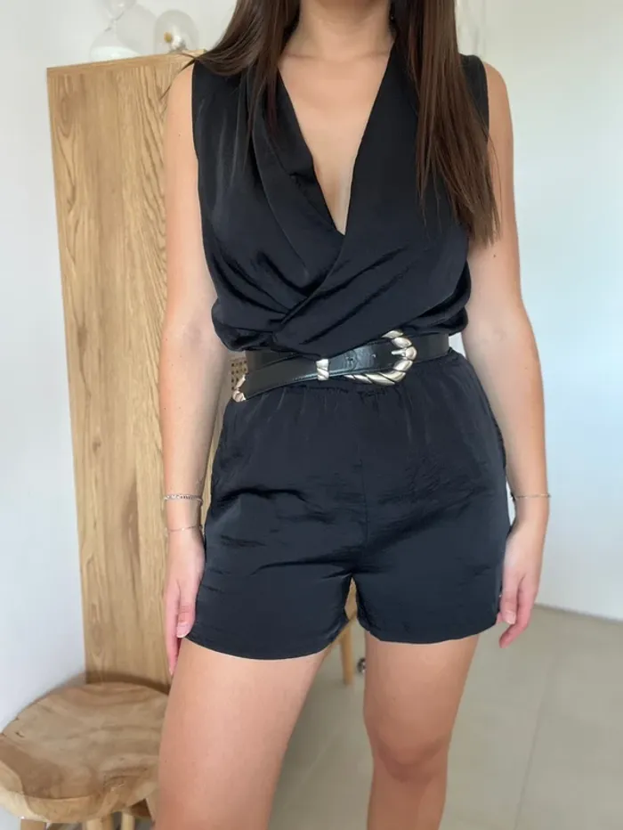 Combi short satinée noire Vila - photo numéro 2