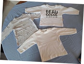 Lot de 3 T-shirt à manches longues 9-12 mois