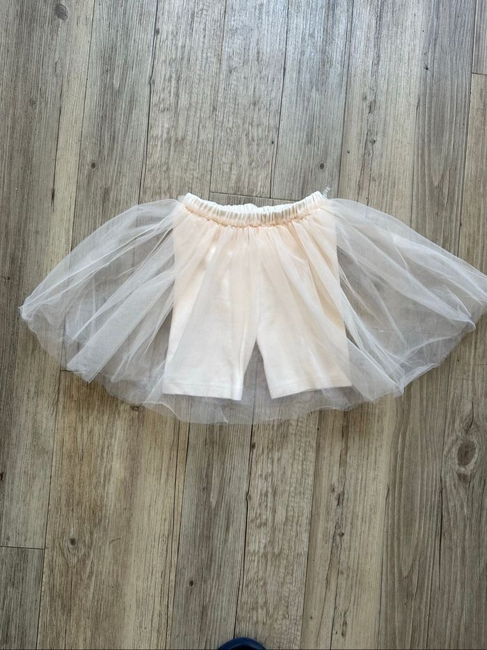 Legging Jupe short tutu tulle rose pâle 3/4 ans Zara