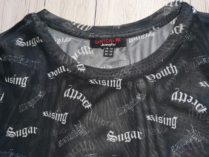 T-shirt noir et blanc transparent taille XS - photo numéro 2