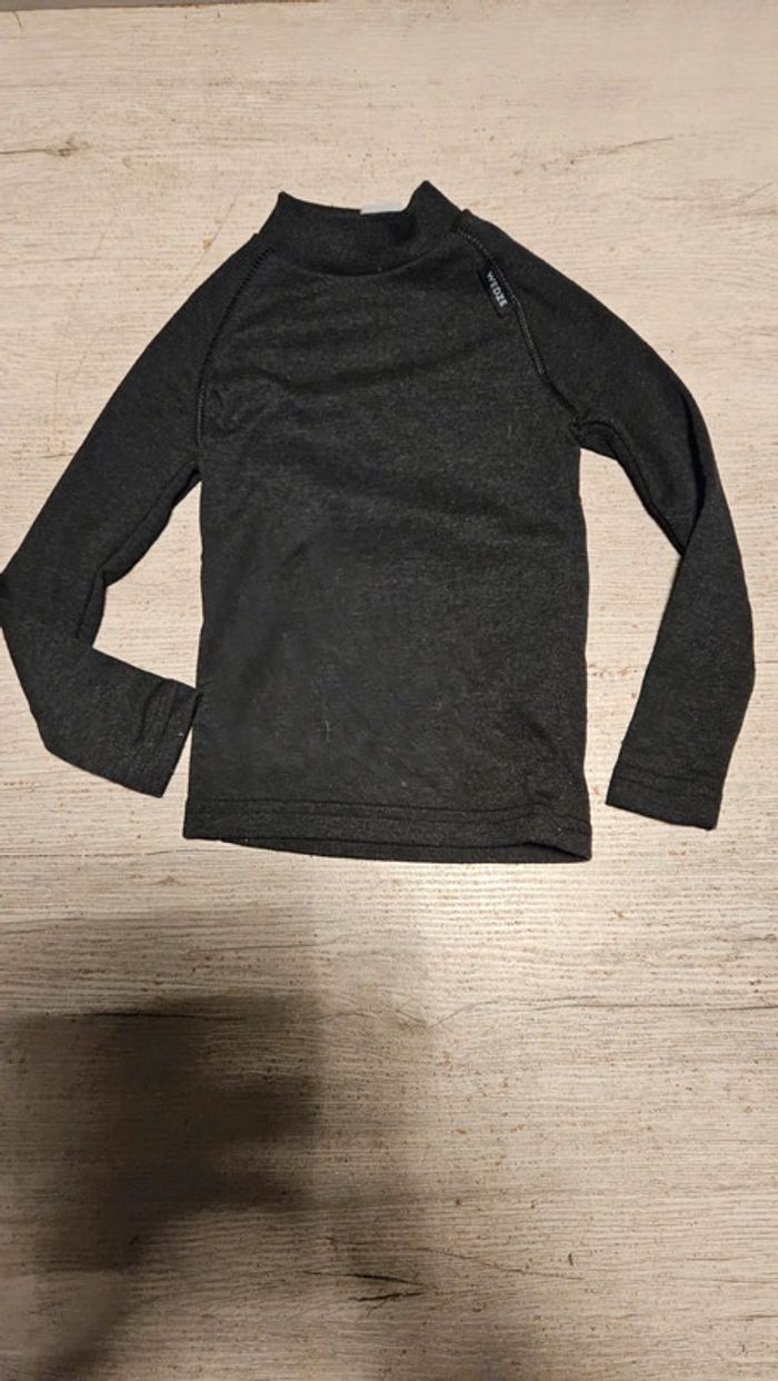 T shirt thermique, manches longues, gris foncé, Wed'ze, 4 ans - photo numéro 2