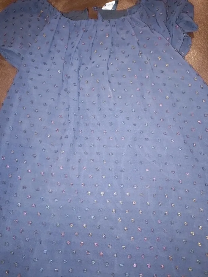 Magnifique robe 10 ans bleu multicolore 3 pommes - photo numéro 2