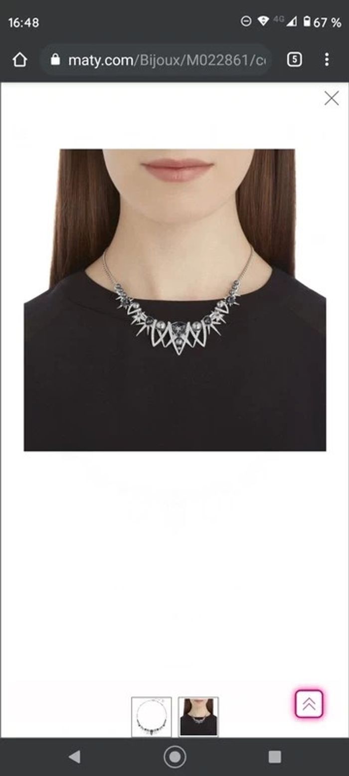 Collier ras du cou Fantastic coloris argenté Swarovski - photo numéro 6