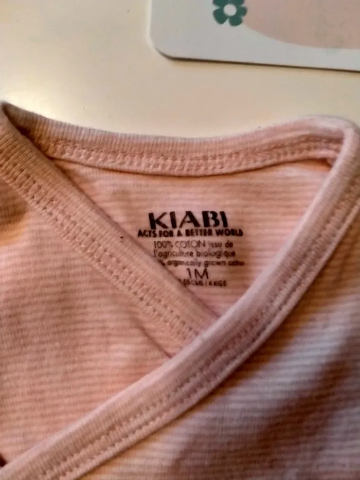 Body cache coeur manches longues Kiabi Taille 1 mois - photo numéro 3