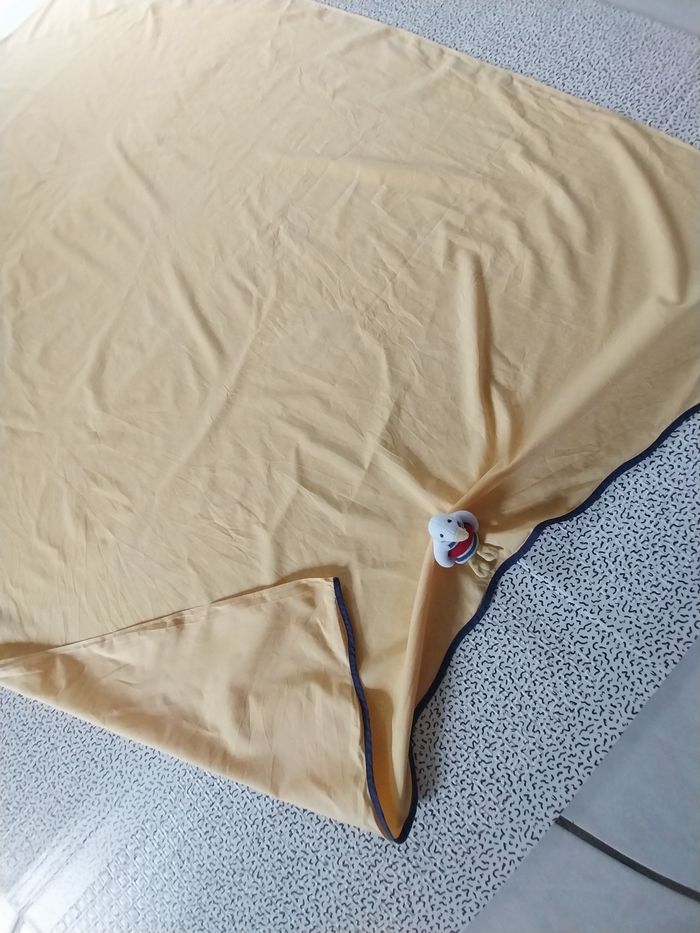 Drap bébé / enfant jaune moutarde – 100% coton – Fabriqué en France - photo numéro 4