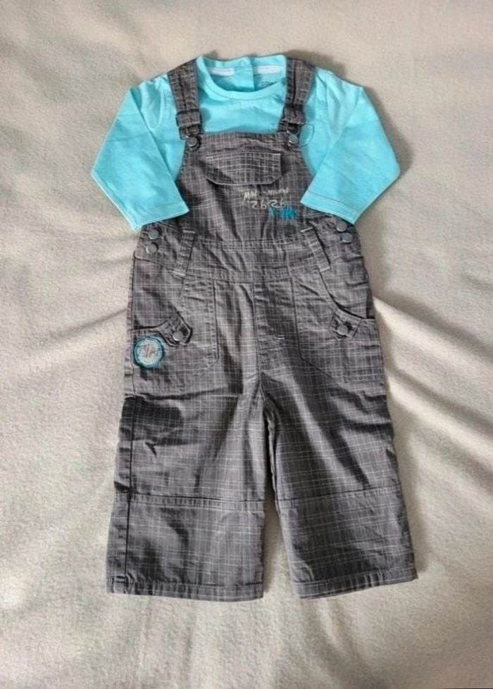 look salopette et t-shirt 12 mois