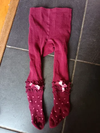Collants laine Apollo bordeaux neuf 80/86 cm