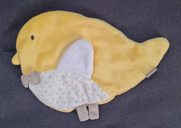 Doudou plat poussin jaune et blanc - Bébé 9