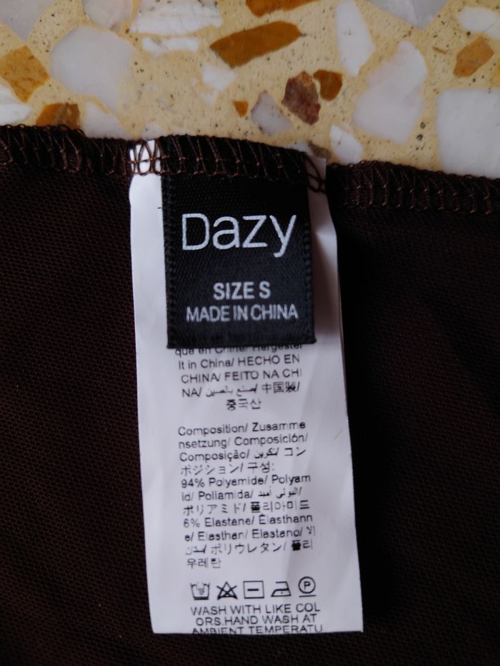 Haut en tulle neuf marron Dasy taille S - photo numéro 6