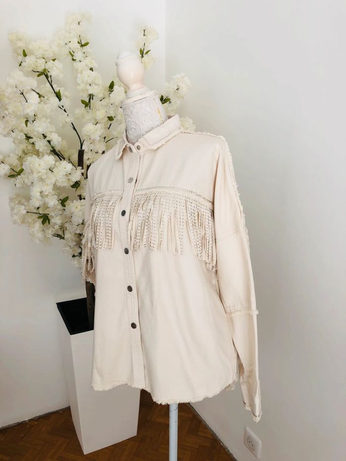 Veste légère à franges neuve taille XS Zara - photo numéro 3