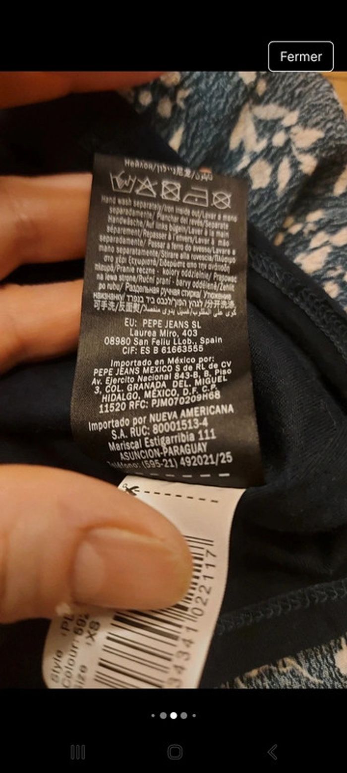 Jupe bleu fleurie Pepe Jeans t XS - photo numéro 8