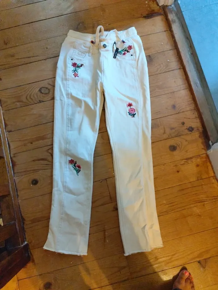 Jean crème Desigual style jogging taille élastique XS