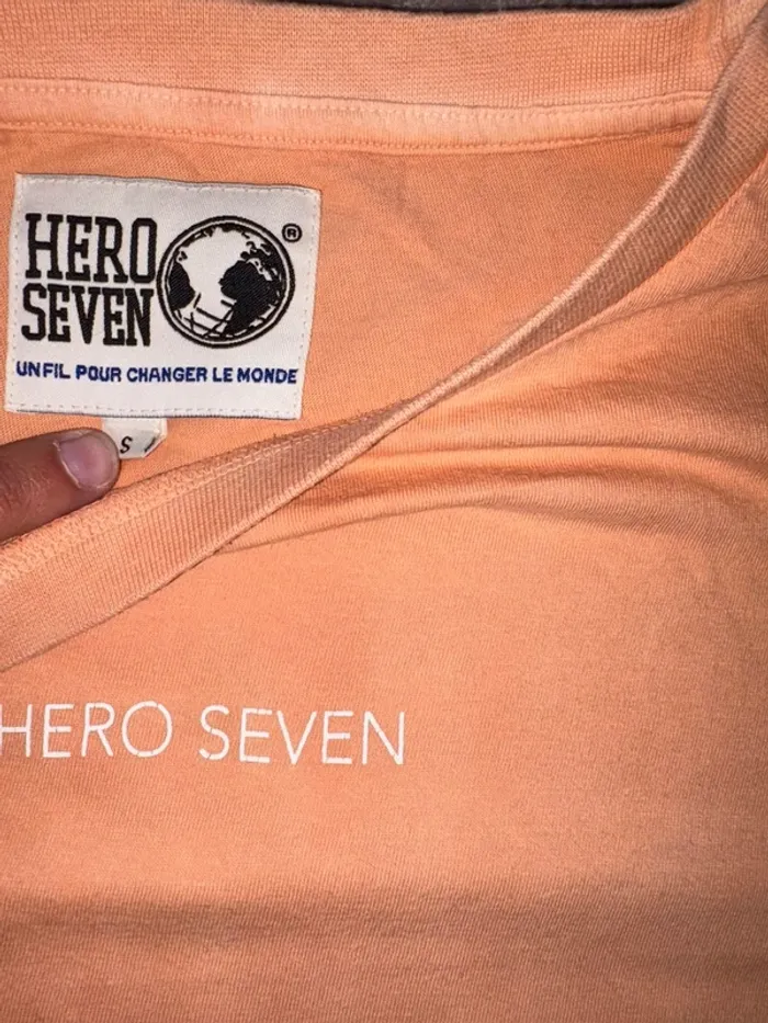 T-shirt homme Hero Seven taille S orange en très bon état - photo numéro 5