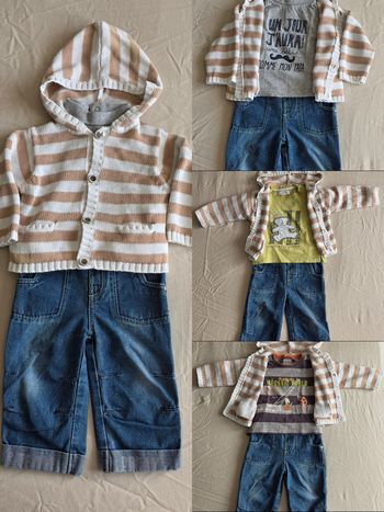 Lot 5 pièces Bébé Garçon Coton Multicolore Très bon état 12 mois