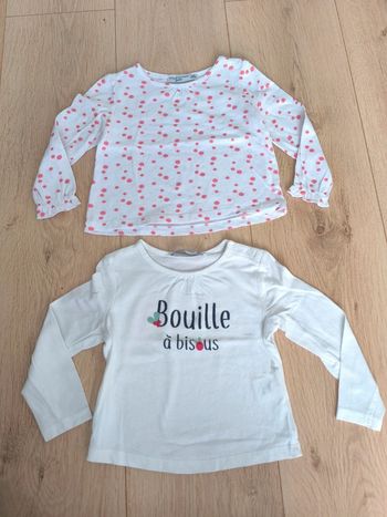 Lot de 2 t-shirts manches longues fille FPC - Taille 18 mois - 81 cm