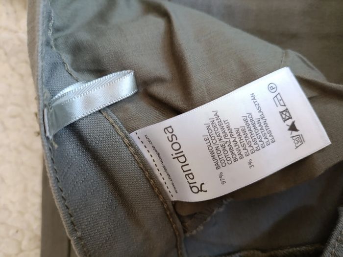 Pantalon droit kaki clair – Grandiosa – coton stretch - photo numéro 3