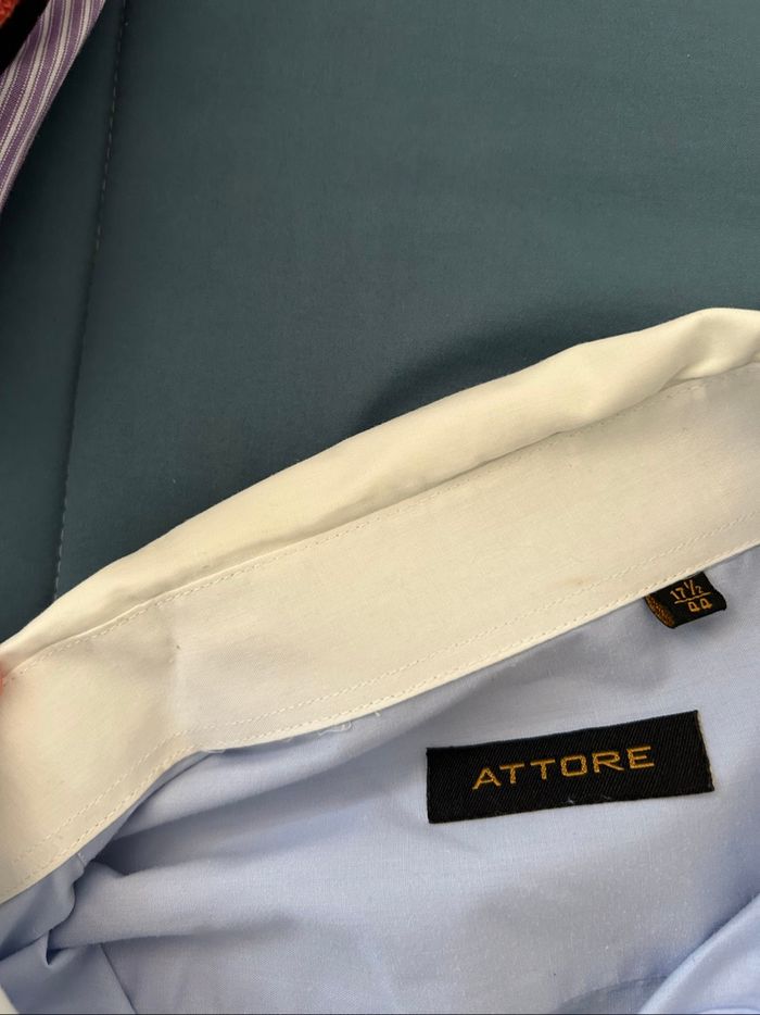 Chemise bleu unie Homme Attore Taille XL - photo numéro 9