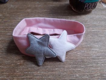 Bandeau fillette rose étoiles