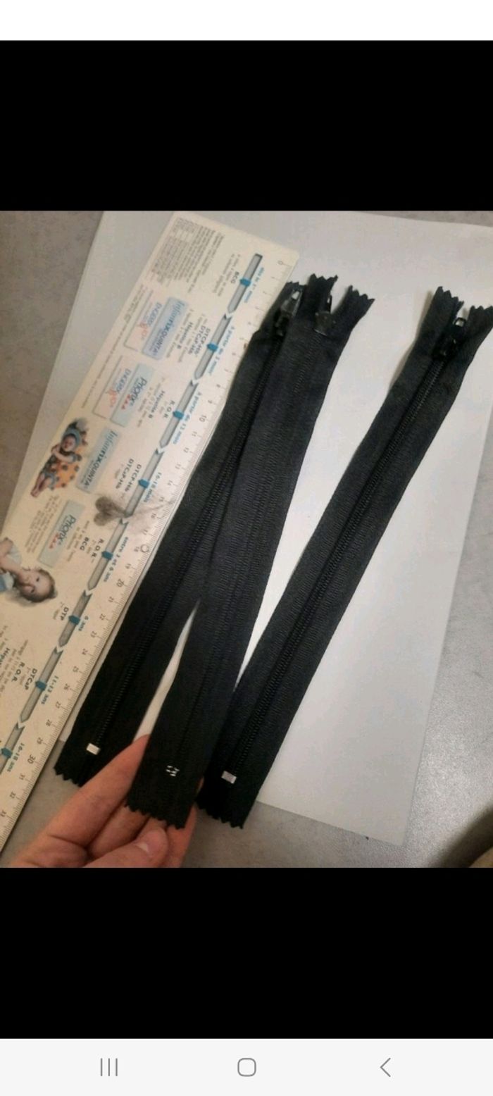 Fermeture éclairé normale noir 25cm le lot de 3 - photo numéro 2