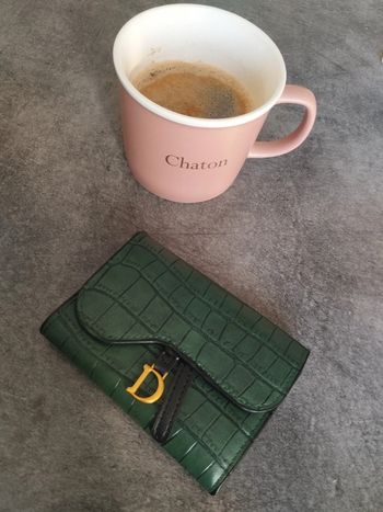 Porte-cartes/feuilles simili croco vert neuf