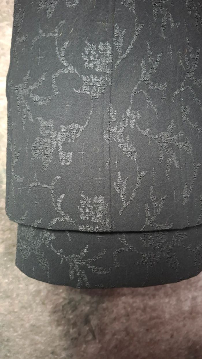 Robe noire fleurs tissu jacquard - photo numéro 7