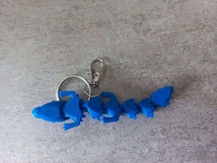 Porte clés dragon neuf bleu - photo numéro 3