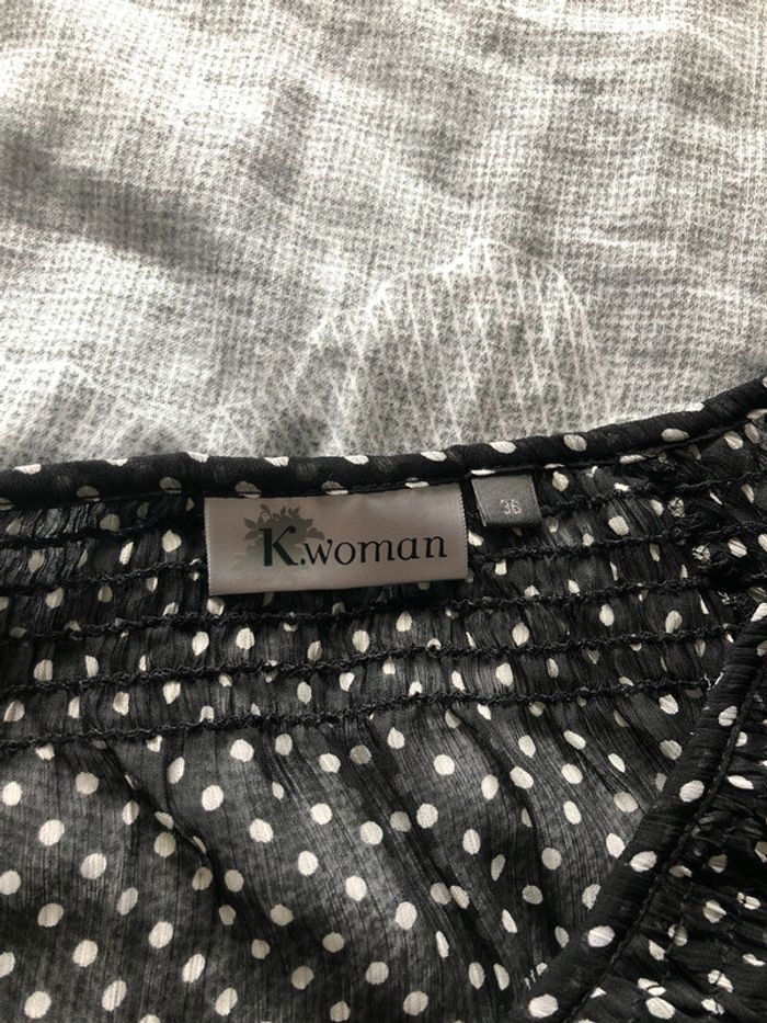 T-shirt transparent pois noir & blanc T36 - photo numéro 2
