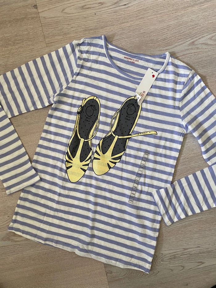 Tee shirt T-shirt Monoprix Miss Lemon taille 14 ans Neuf
