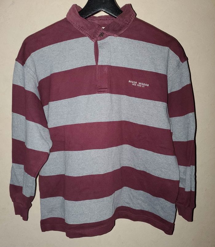 t-shirt polo manches longues rayures garçon 12 ans - photo numéro 3