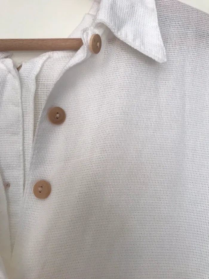 Chemise blanche boutonnage Avant et arrière en bois - photo numéro 2