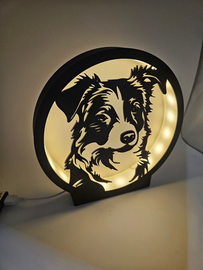 Lampe chien border collie