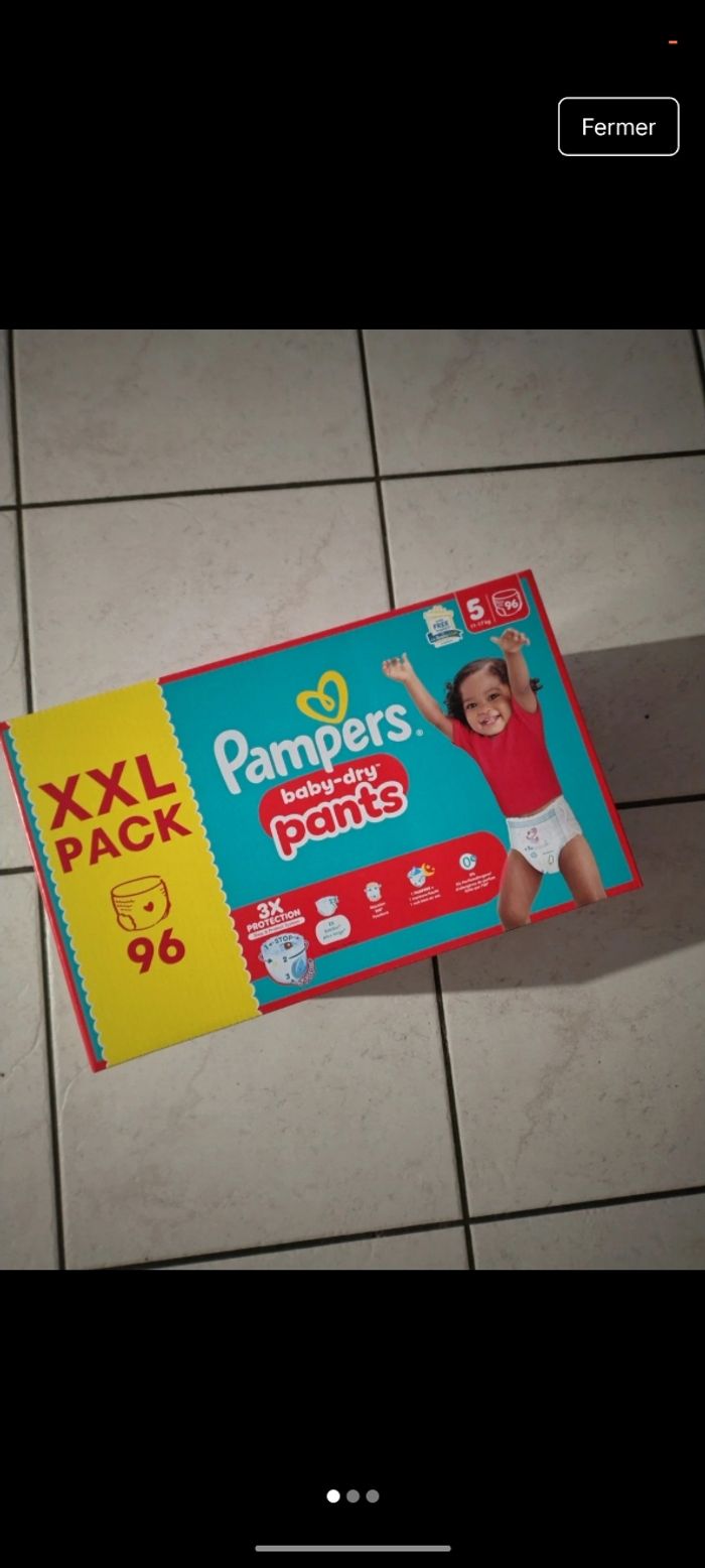 1 carton de 96 couches Pampers pants taille 5 - photo numéro 2