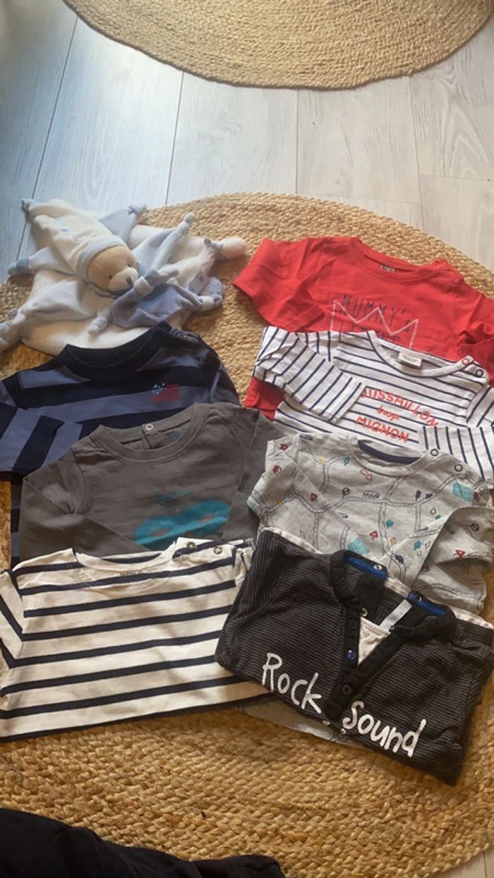 Lot 7 tshirts manches longues 18 mois /80cm