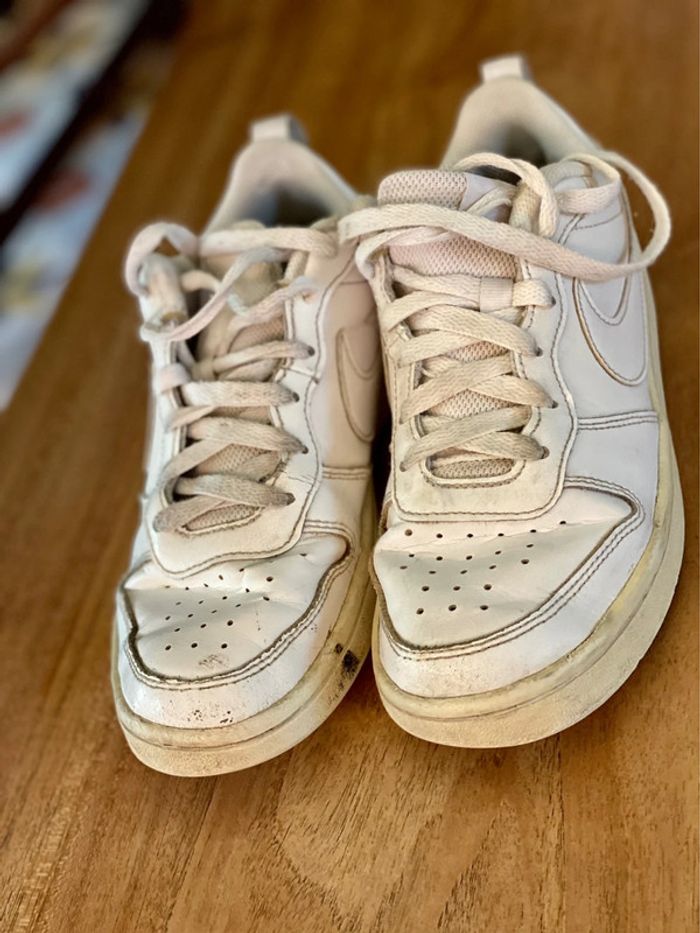 Baskets cuir blanches Nike Court Borough Low2, 37 1/2 - photo numéro 2