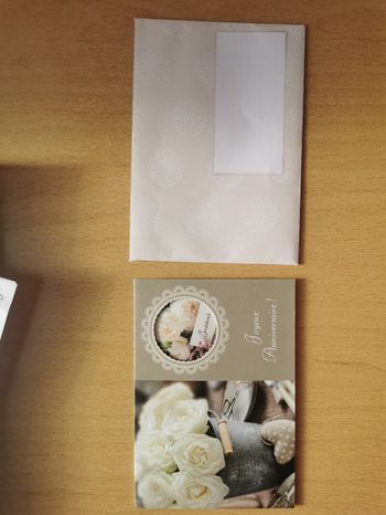 Carte anniversaire +enveloppe