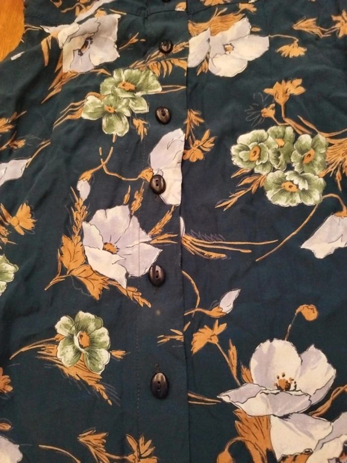 Robe longue bleue avec passants S/36 vintage - photo numéro 9
