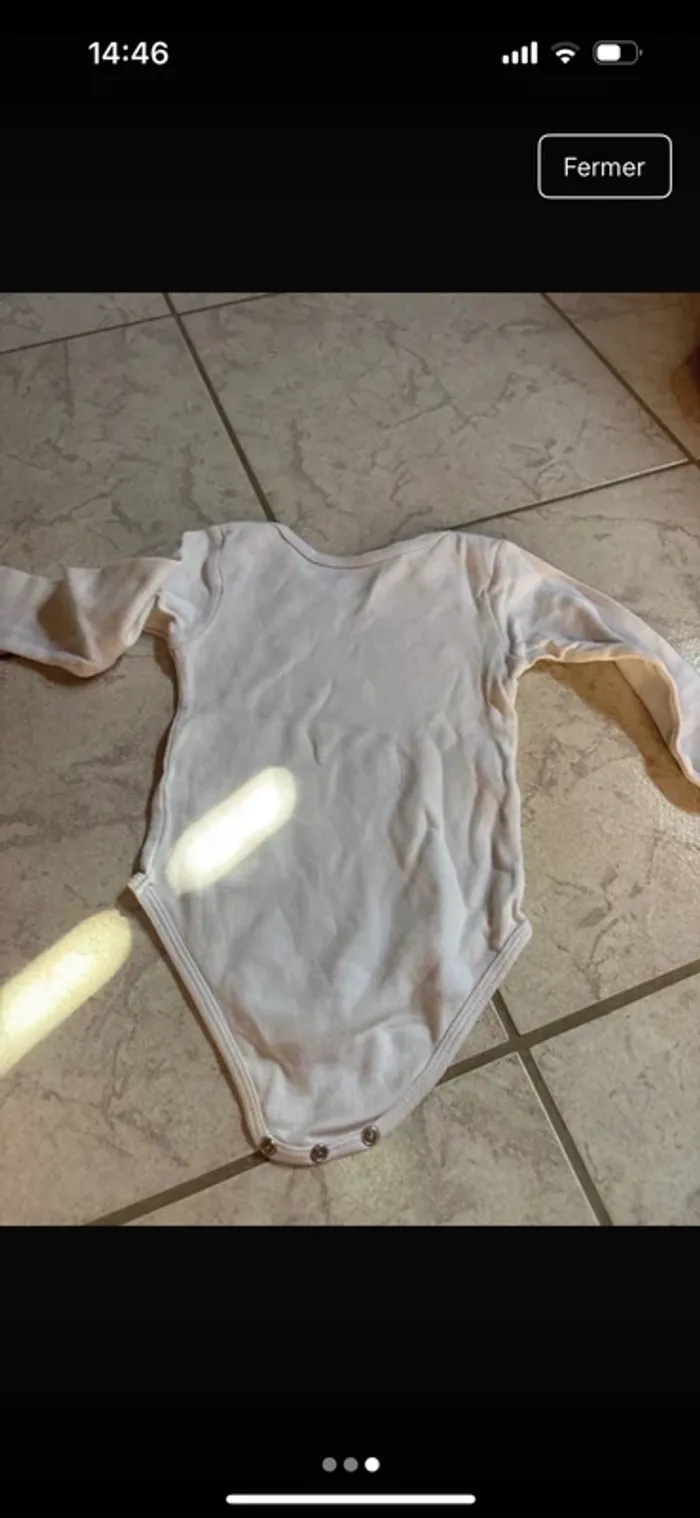 Lot de 2 body bodie à manche longues blanc et rose - photo numéro 5