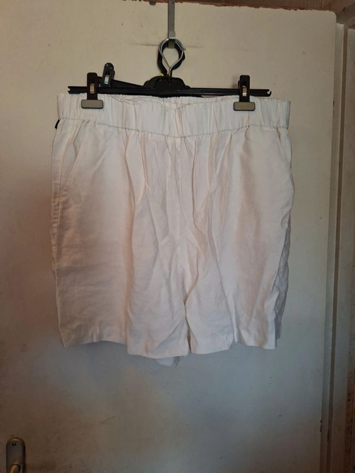 Short blanc crème taille haute H&M