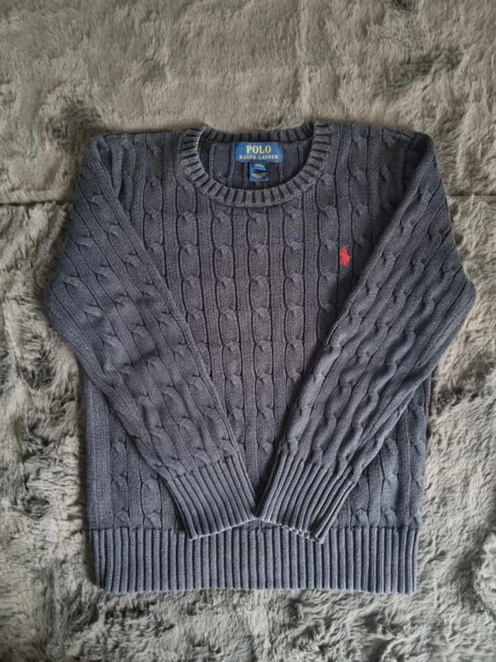 Pull torsadé Ralph Lauren bleu marine, 6-7 ans Enfant - photo numéro 2