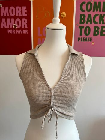 Crop Top à Nouer Greige Zara taille S
