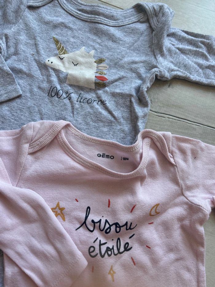 Lot de 2 bodies Gémo 18 mois - photo numéro 2