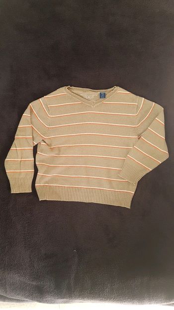 Pull leger okaidi 3 ans marron clair orange et beige