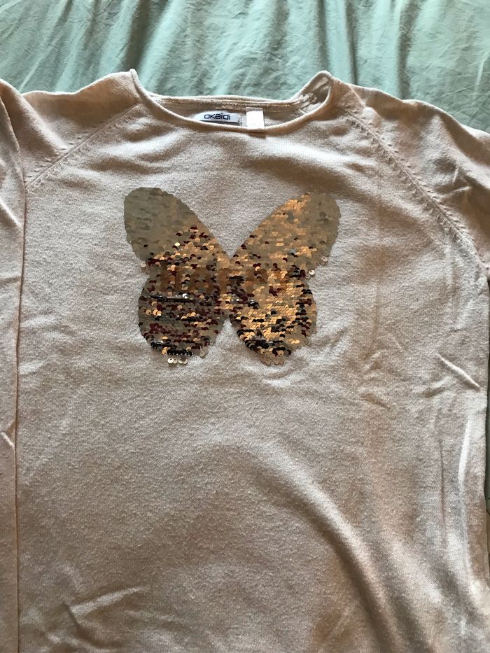 Pull à sequins papillon - Okaidi - 12 ans