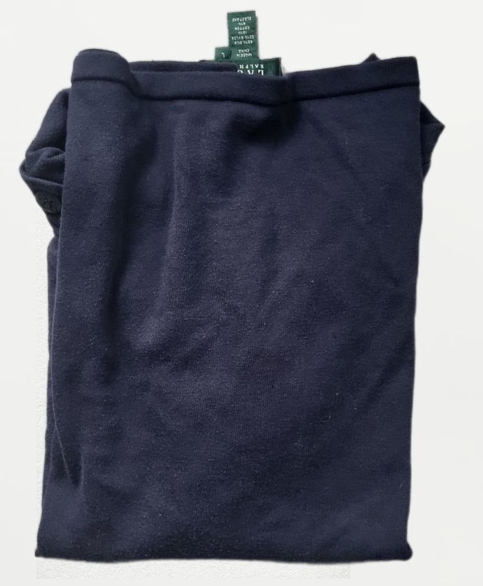 💙 T-shirt maille femme Lauren Ralph Lauren – Bleu marine – Taille L – Détails boutons - photo numéro 4