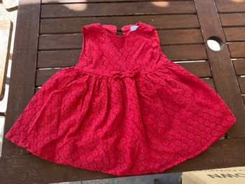 Robe à dentelle rouge, 6-9 mois