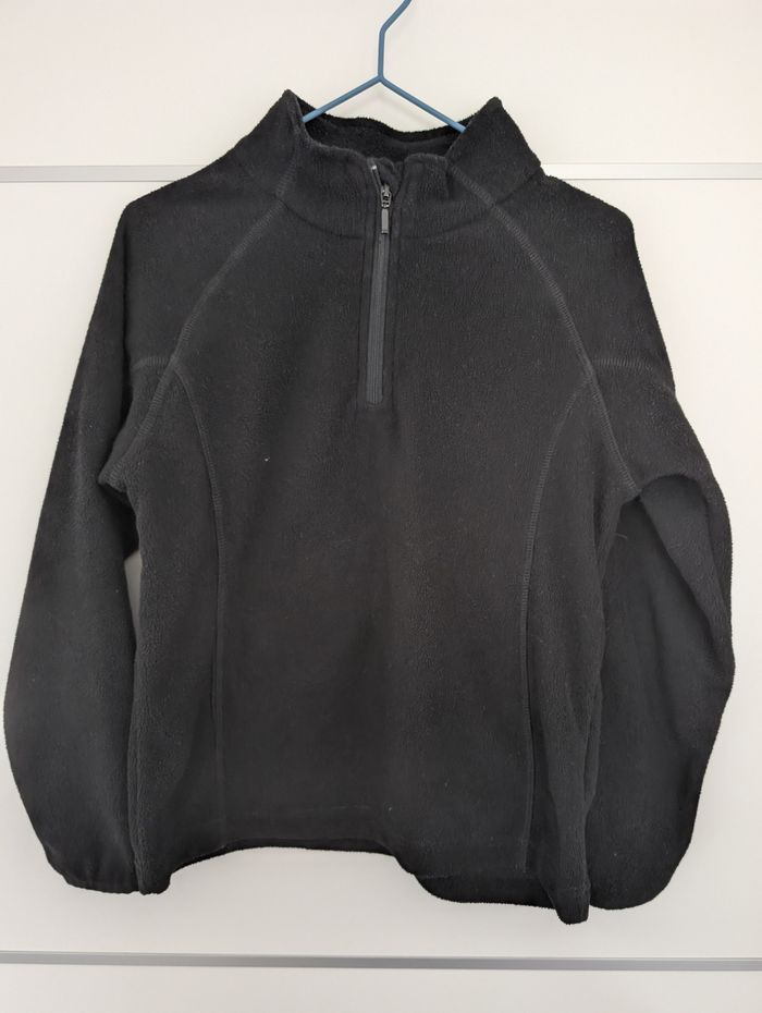 Polaire Noir HTS - Col Montant & Demi-Zip 8 ans