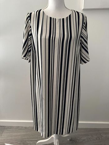 Robe à rayures noire et blanche H&M T44 XXL